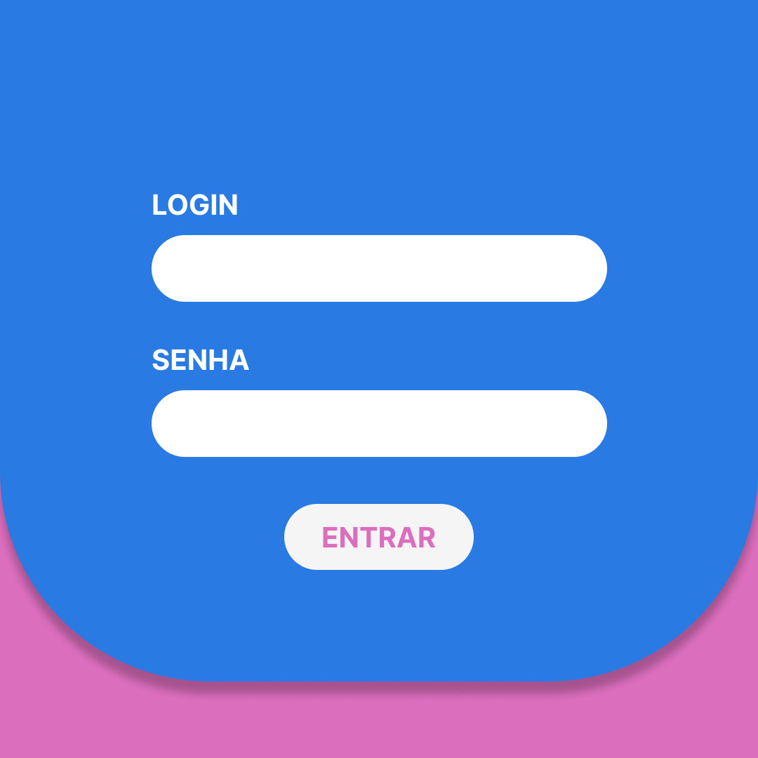 Formulário de login com campos para nome de usuário e senha. Botão 'Entrar' em destaque na cor rosa para acesso rápido à sua conta.