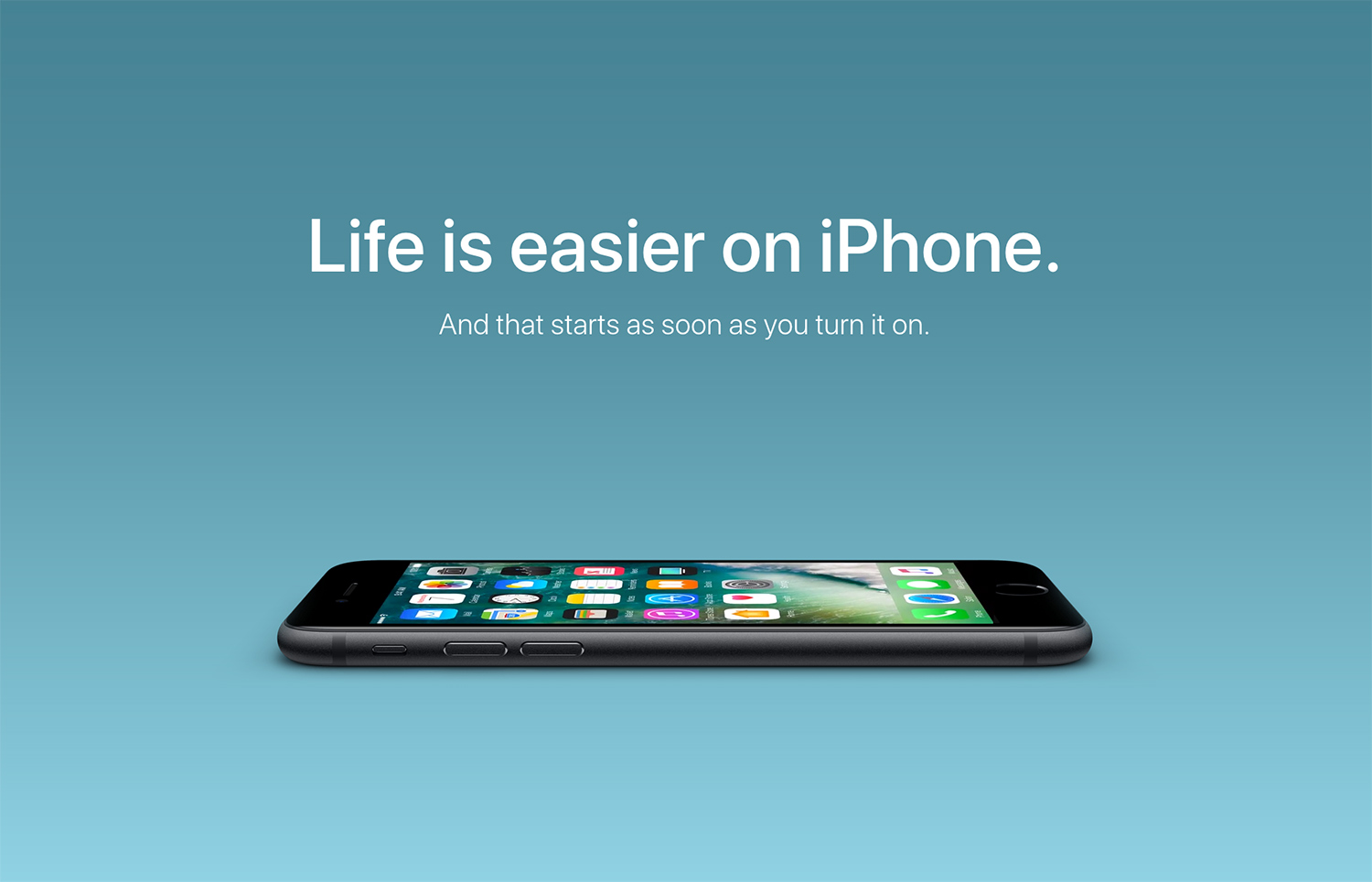 A imagem é de uma campanha do iPhone da Apple.