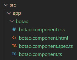 Imagem. Estrutura de arquivos de um componente botão em Angular.