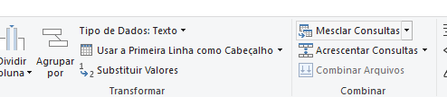 página inicial do power query editor e suas funções