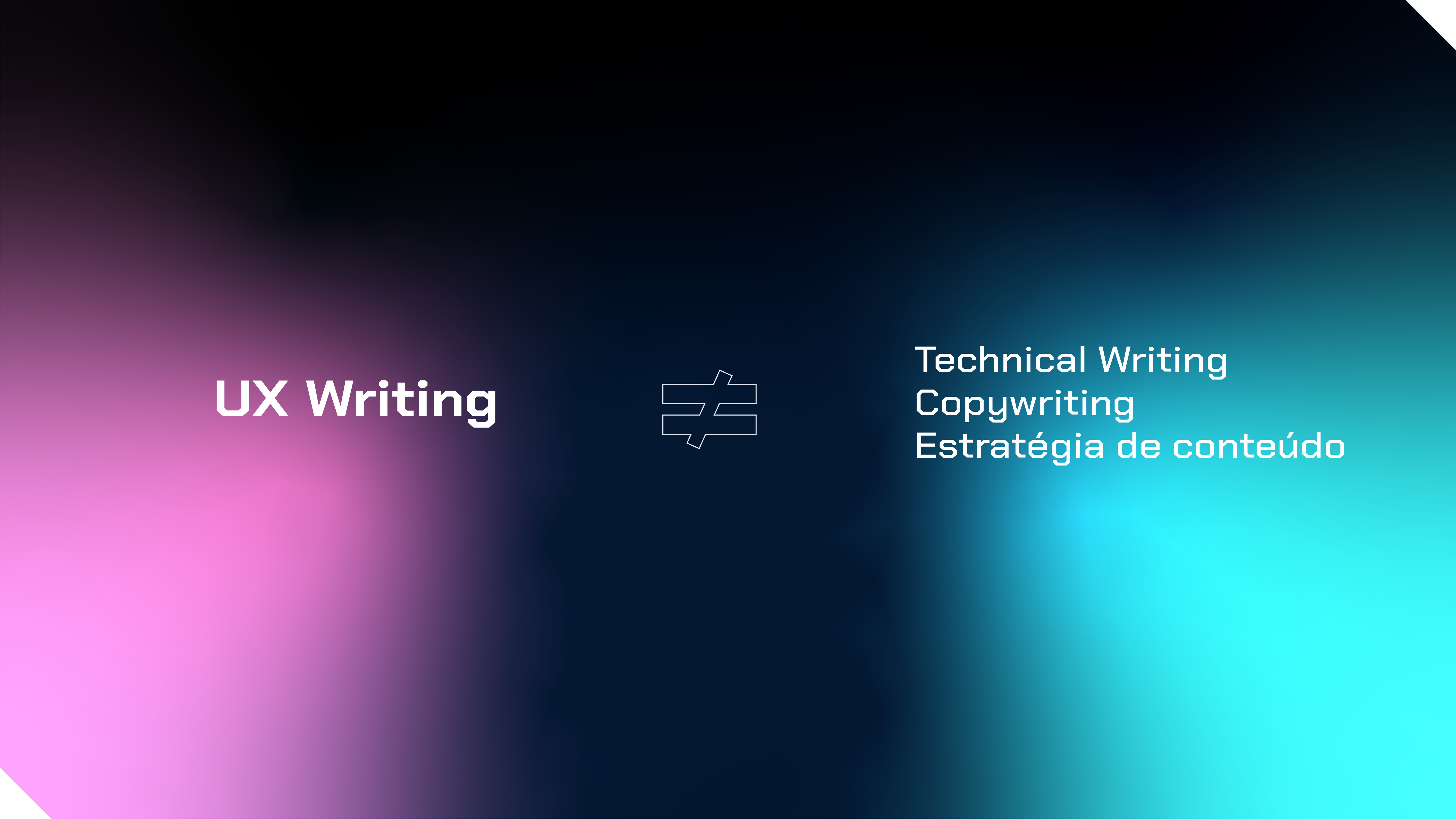 Imagem mostrando que UX Writing é diferente de Technical writing, copywriting e estratégia de conteúdo.